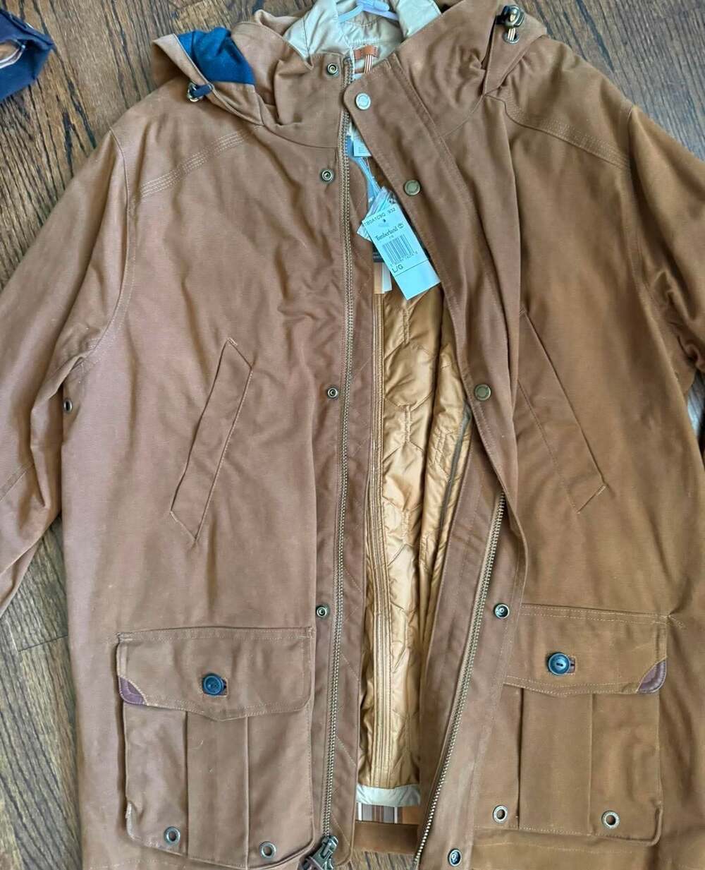 Timberland Mt Davis 3-in-1 Waxed Canvas Jacket Dark Wheat Large New